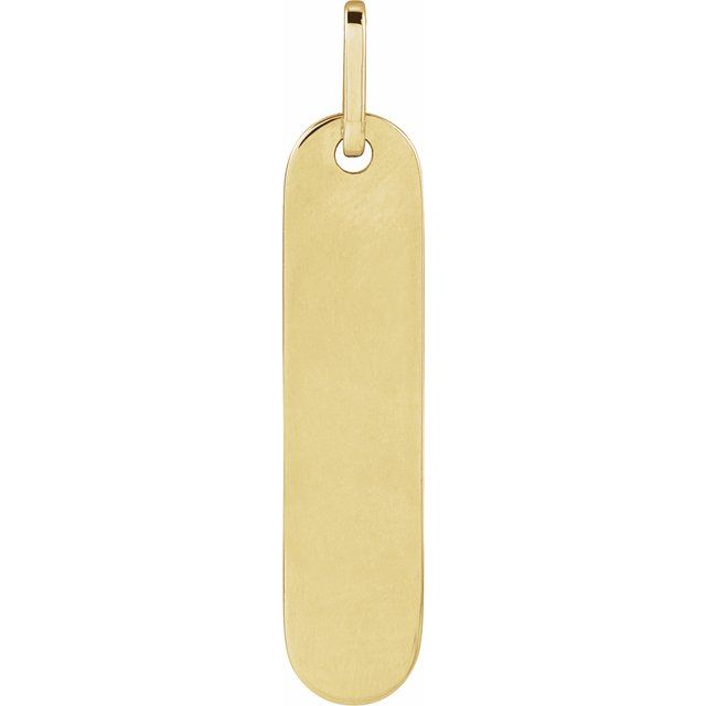 14K Yellow Engravable Bar Pendant