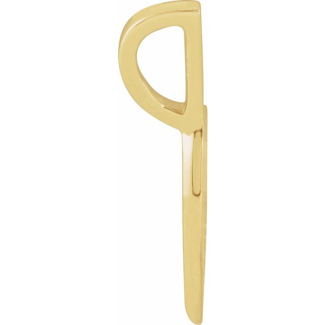 14K Yellow Engravable Sideways Heart Pendant
