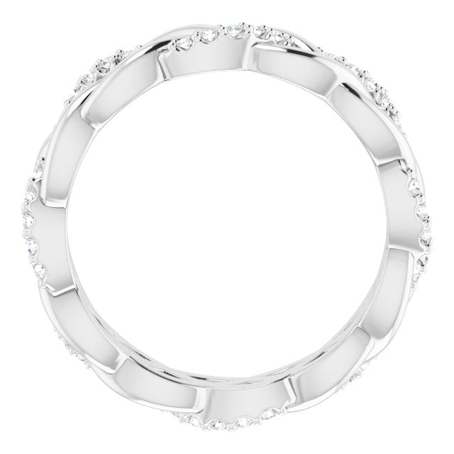 14K White 1/6 CTW Natural Diamond Eternity Band Size 5