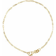 14K Yellow .06 CT Natural Diamond 7' Bracelet