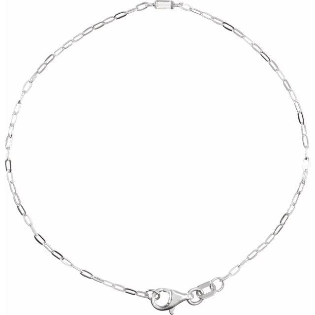 14k White .06 Ct Natural Diamond 7' Bracelet