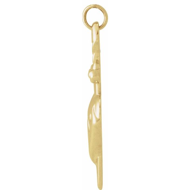14K Yellow Heart & Dagger Pendant