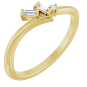 14K Yellow .06 CTW Natural Diamond Bypass Ring