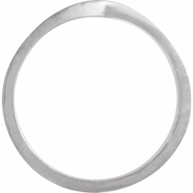 14k White 5 Mm Stackable Twisted Ring