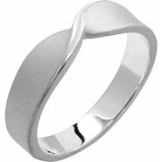 14k White 5 Mm Stackable Twisted Ring