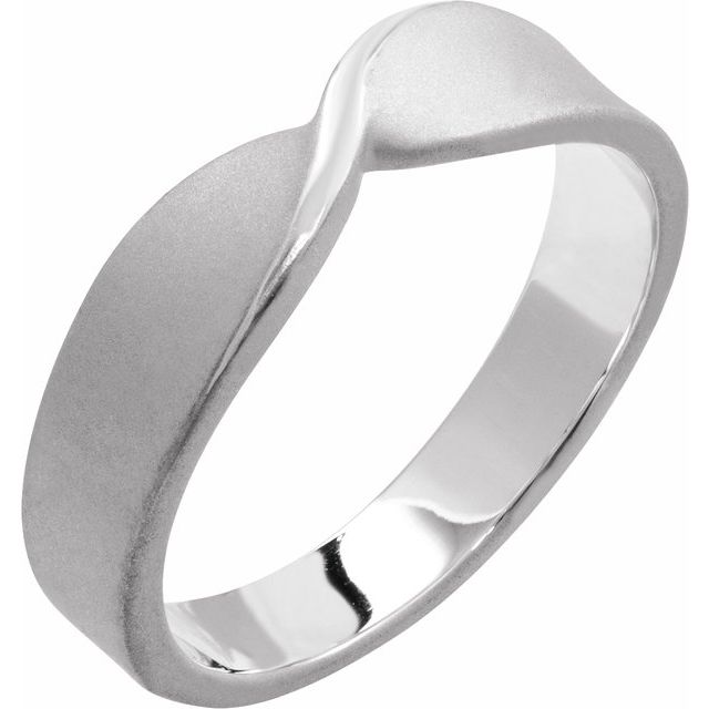 14k White 5 Mm Stackable Twisted Ring