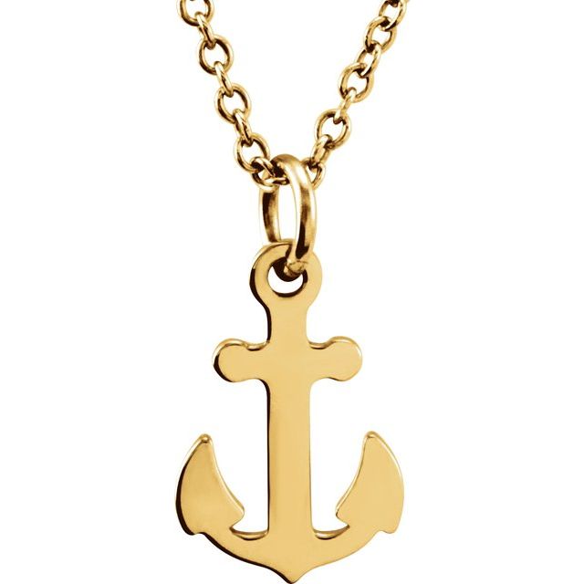 18k Yellow Vermeil Tiny Posh® Petite Anchor 16-18' Necklace