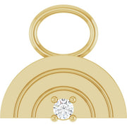 14k Yellow .015 Ct Natural Diamond Rainbow Hoop Dangle