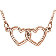 14k Rose Tiny Posh® Double Heart 16-18' Necklace