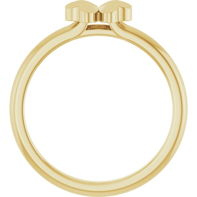 14K Yellow Four-Leaf Clover Stackable Ring