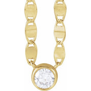 14K Yellow 1/5 CT Natural Diamond 16' Necklace