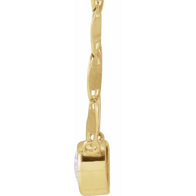 14K Yellow 1/5 CT Natural Diamond 16' Necklace