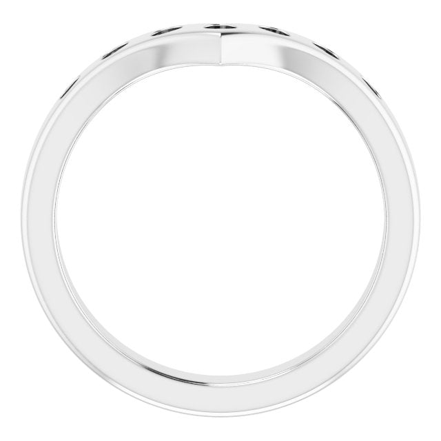 14k White 1/5 Ctw Lab-grown Diamond Contour Band