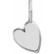 Sterling Silver Engravable Sideways Heart Pendant