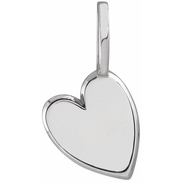Sterling Silver Engravable Sideways Heart Pendant