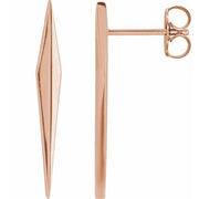 14K Rose Geometric Earring