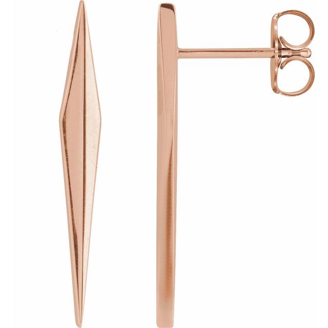 14K Rose Geometric Earring