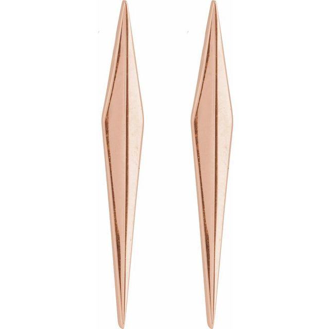 14K Rose Geometric Earring