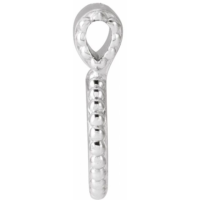 14K White Engravable Beaded Disc Pendant