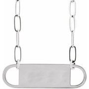 Sterling Silver Engravable Bar 18' Necklace