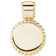 14K Yellow Engravable Beaded Disc Pendant