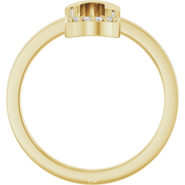 14K Yellow 1/10 CTW Natural Diamond Paperclip-Style Ring