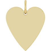 14K Yellow Engravable Heart Pendant
