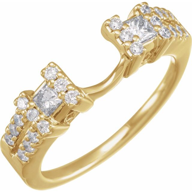 14k Yellow 1/2 Ctw Natural Diamond Ring Enhancer