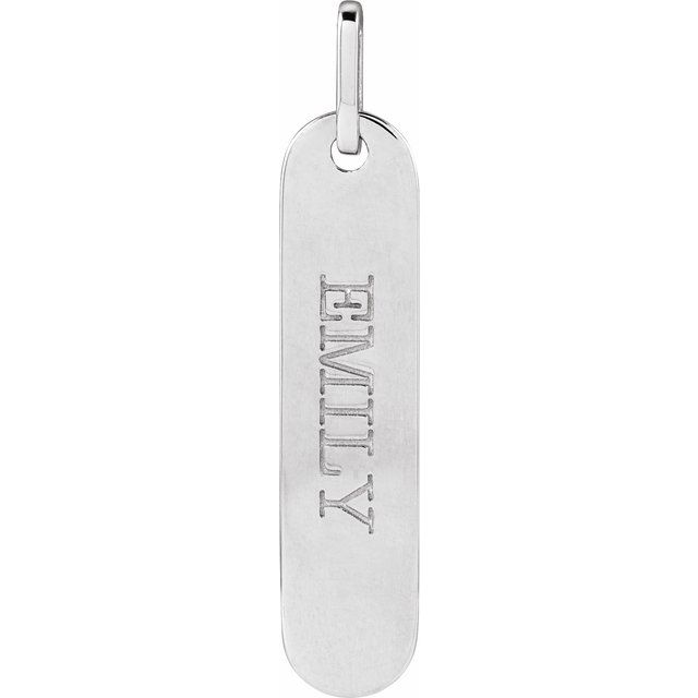Sterling Silver Engravable Bar Pendant