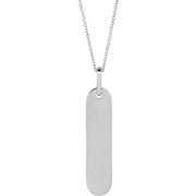 Sterling Silver Engravable Bar 16-18' Necklace