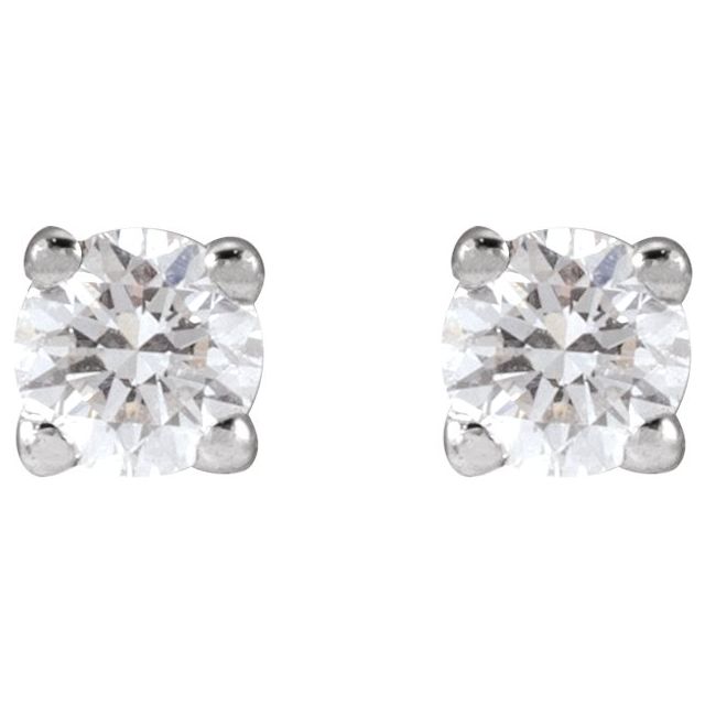 14k White 1/6 Ctw Lab-grown Diamond Earrings