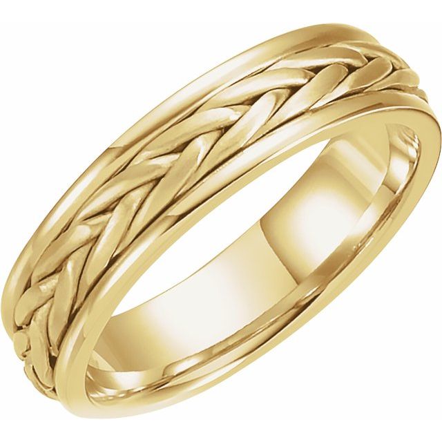 14k Yellow 5 Mm Hand Woven Band Size 7