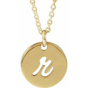14K Yellow Script Initial R 16-18' Necklace