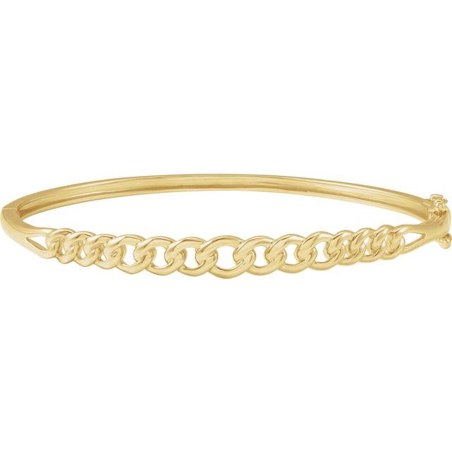 14K Yellow 5.8 mm Chain Link Bangle 7' Bracelet