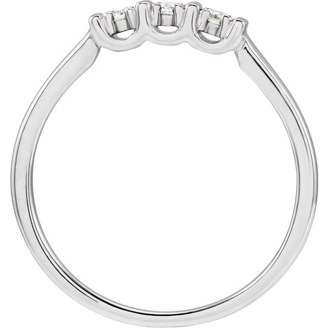14K White 1/6 CTW Natural Diamond Three-Stone Ring