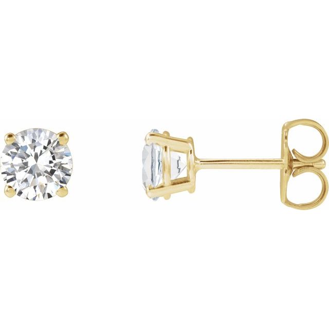 14k Yellow 1 Ctw Lab-grown Diamond Stud Earrings