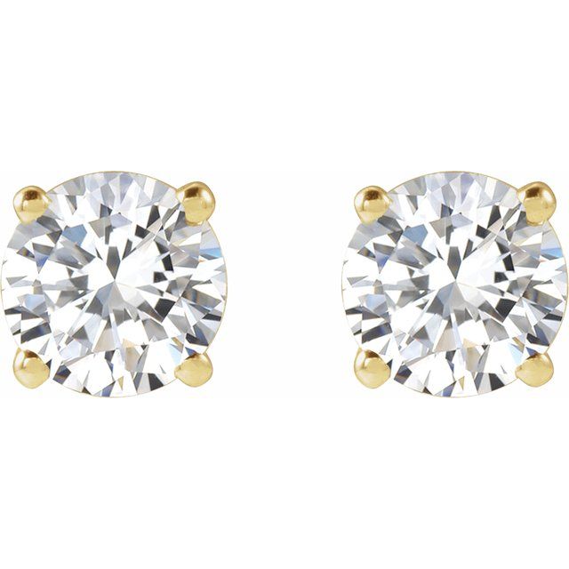 14k Yellow 1 Ctw Lab-grown Diamond Stud Earrings