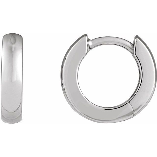 Sterling Silver Hinged 12 mm Hoop Earrings