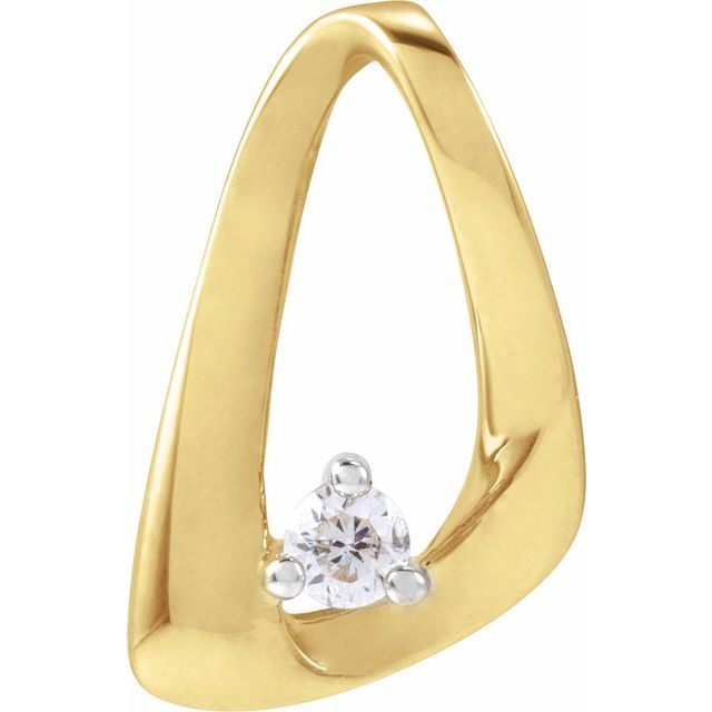 14K Yellow .05 CTW Natural Diamond Freeform Pendant