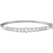 Sterling Silver 5.8 mm Chain Link Bangle 7' Bracelet