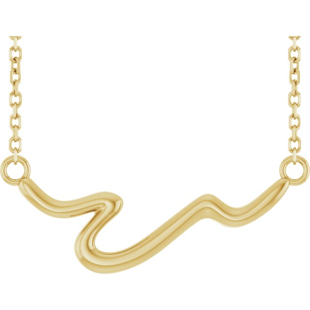14K Yellow Freeform Bar 16' Necklace