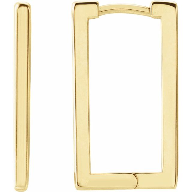 14K Yellow Geometric Hinged 20mm Hoop Earrings