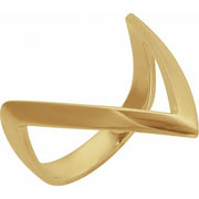 14K Yellow V Ring