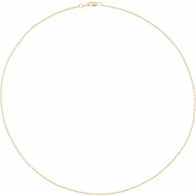18K Yellow 1.3 mm Cable 18' Chain