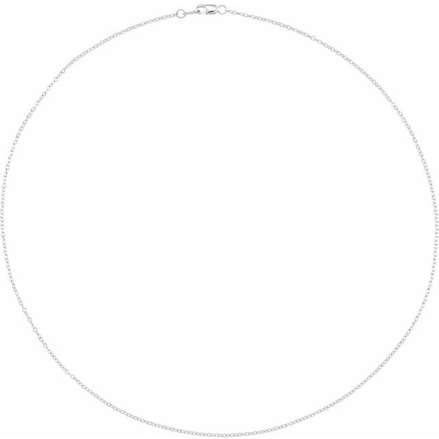 14K White 1 mm Diamond-Cut Cable 20' Chain