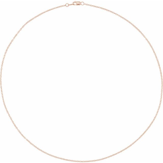 14K Rose  1.3 mm Cable 16' Chain
