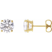 14k Yellow 3 Ctw Lab-grown Diamond Stud Earrings