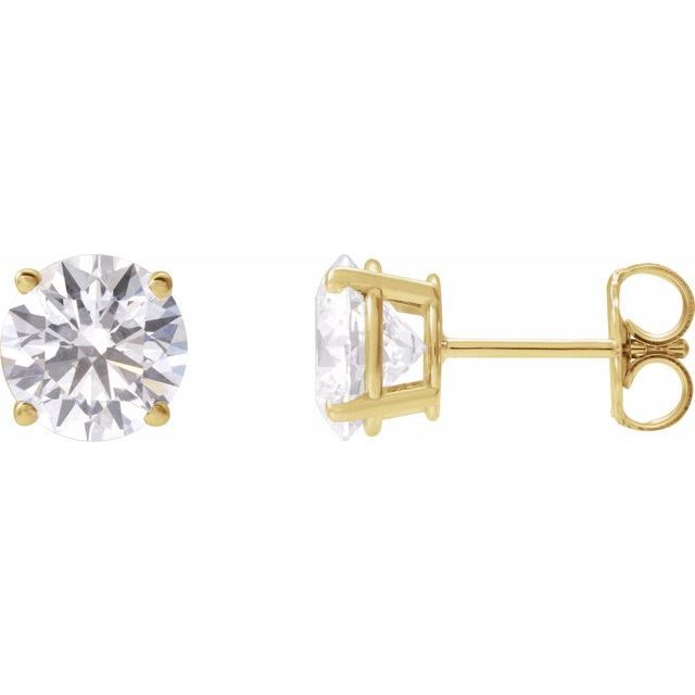 14K Yellow 3 CTW Lab-Grown Diamond Stud Earrings