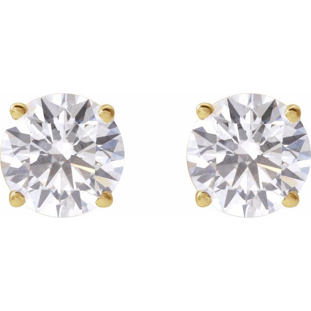 14K Yellow 3 CTW Lab-Grown Diamond Stud Earrings