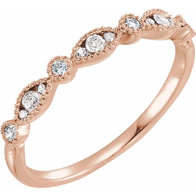 14K Rose 1/5 CTW Natural Diamond Anniversary Band